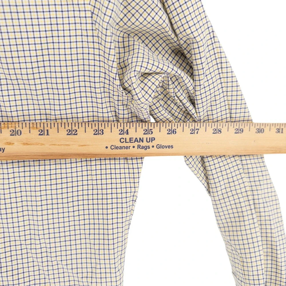 Polo Ralph Lauren Men's Large Long Sleeve Button Up Shirt Blue Yellow Check Pony